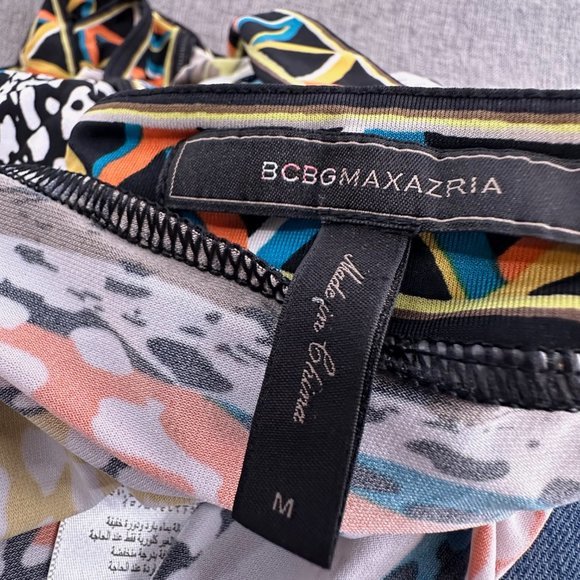 BCBGMAXAZRIA Dress Medium Zotia Printed Summer Casual Party Mini Dress MSRP $138 - Picture 3 of 15